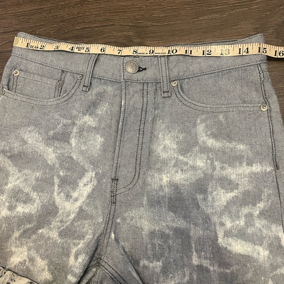 New Rag & Bone Maya High Waist Tie Dye Shorts Light Grey & white Size 28 - Picture 4 of 10